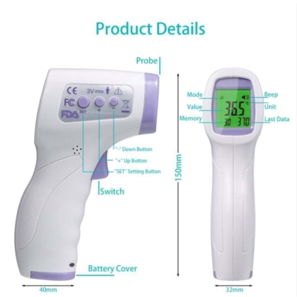 IR988 INFRARED ATEŞ ÖLÇER TERMOMETRE