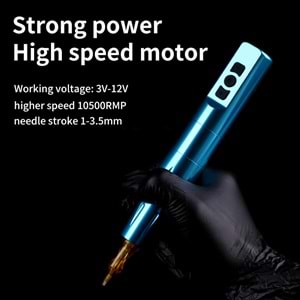 SHOTS-13 WIRELESS KABLOSUZ PEN DÖVME MAKİNESİ-SILVER