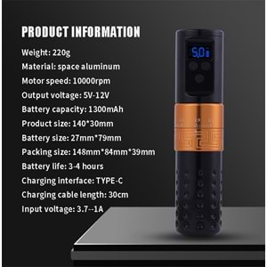 SHOTS-761 WIRELESS KABLOSUZ PEN DÖVME MAKİNESİ