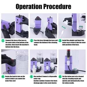 SU TANKLI İĞNE YIKAMA MAKİNESİ SARJLI MOR