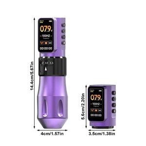 SHOTS-490 WIRELESS KABLOSUZ PEN DÖVME MAKİNESİ (MOR)
