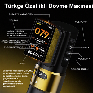 SHOTS-490 WIRELESS KABLOSUZ PEN DÖVME MAKİNESİ (SİYAH)