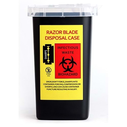 TIBBİ ATIK KOVASI 1LT SİYAH