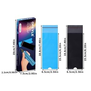 OFEYLE GENİŞ PEN DÖVME MAKİNESİ KORUMA POŞETİ (200 adet) SİYAH