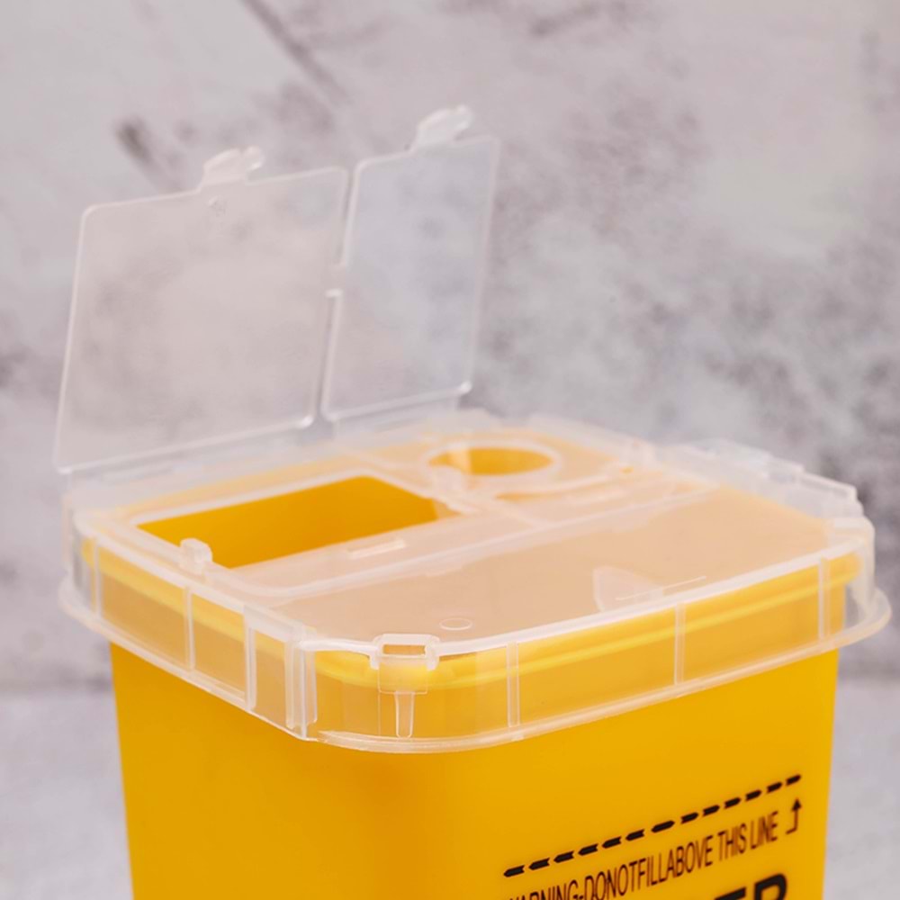 TIBBİ ATIK KOVASI 1LT SARI