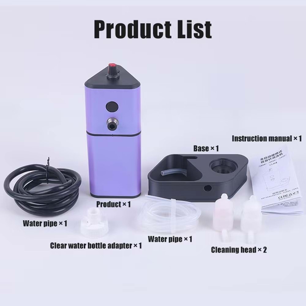 SU TANKLI İĞNE YIKAMA MAKİNESİ SARJLI KIRMIZI