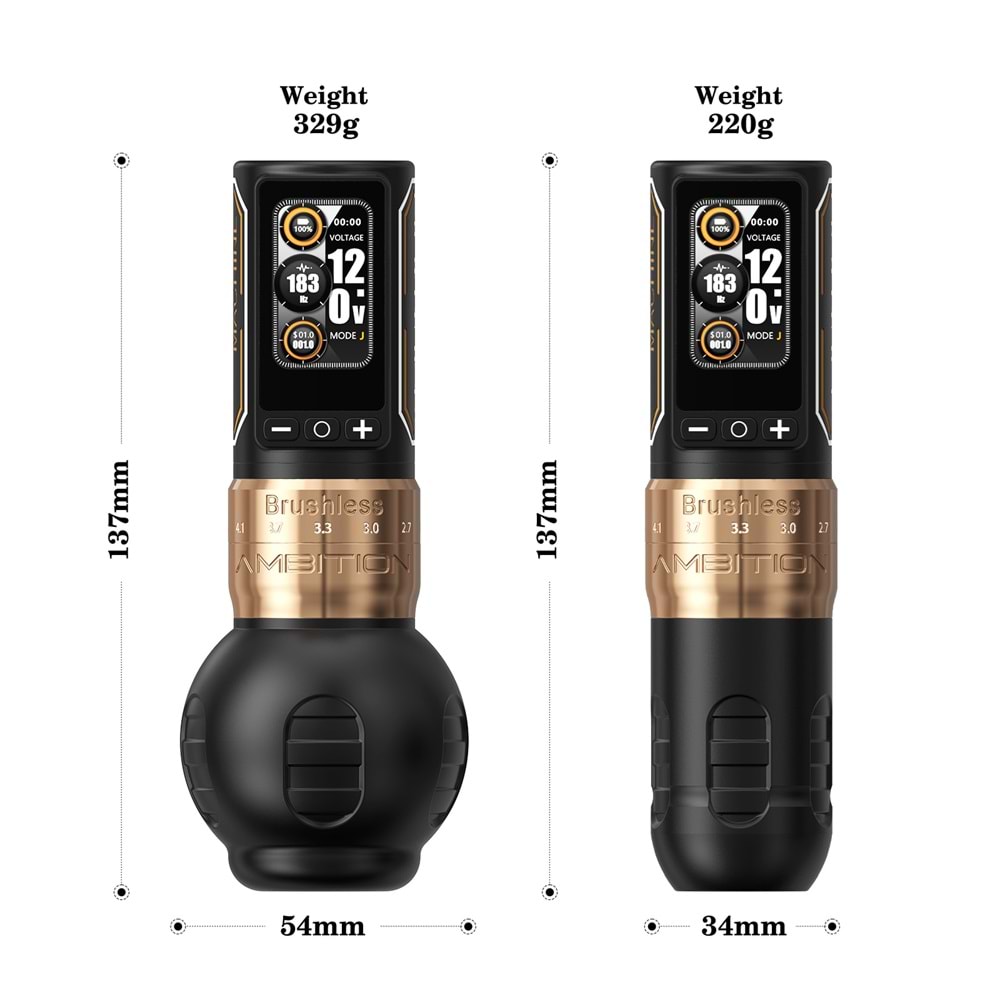 AMBITION NINJA MAX 280 PEN DÖVME MAKİNESİ-SİYAH